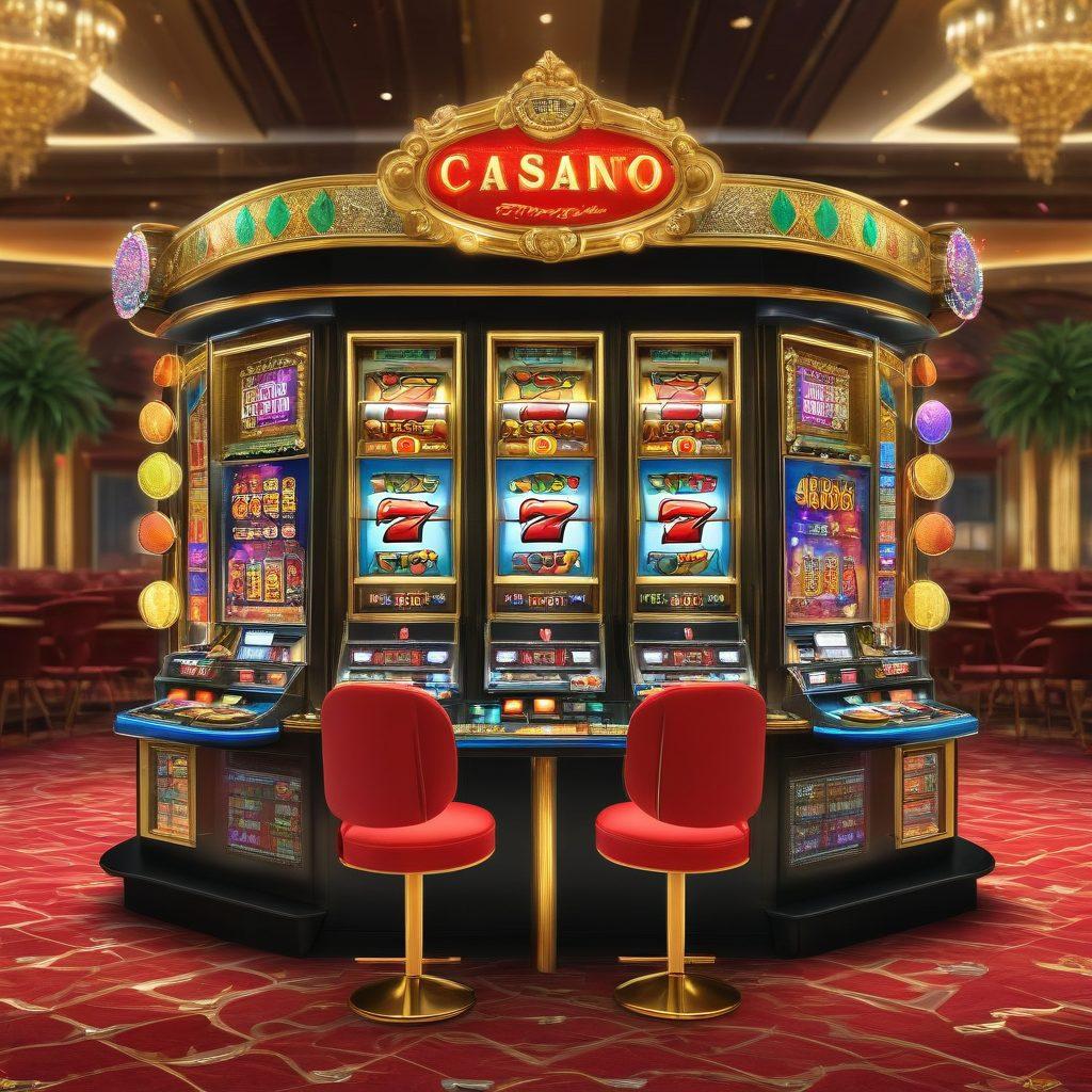A glamorous casino scene featuring a high-stakes VIP slot machine with shimmering lights and luxurious design. Include an elegant individual celebrating a big win, with colorful coins flying in the air. Surround the scene with opulent casino elements like plush seating and sophisticated decor. Bright, captivating colors to emphasize excitement and thrill. super-realistic. vibrant colors. 3D.